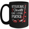 Stealing Hearts Like I Steal Pucks Valentines Day Ice Hockey Mug Coffee Mug | Teecentury.com