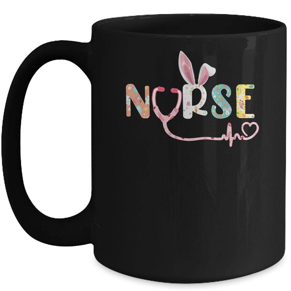 Stethoscope Scrub Nurse Life Easter Day Cute Bunny With Eggs Mug | teecentury