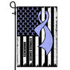 Stomach Cancer Awareness America Flag Periwinkle Ribbon Flag | Teecentury.com