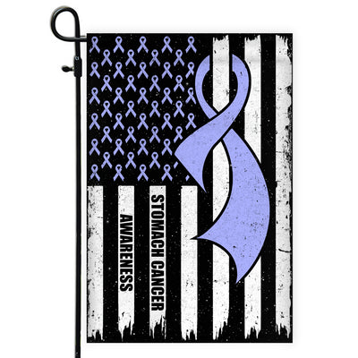 Stomach Cancer Awareness America Flag Periwinkle Ribbon Flag | Teecentury.com