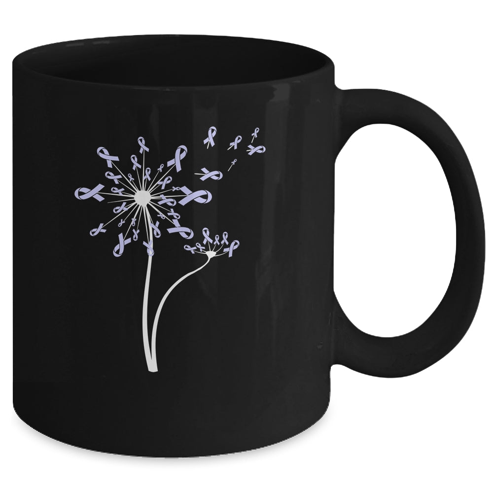Stomach Cancer Awareness Dandelion Periwinkle Ribbon Mug Coffee Mug | Teecentury.com