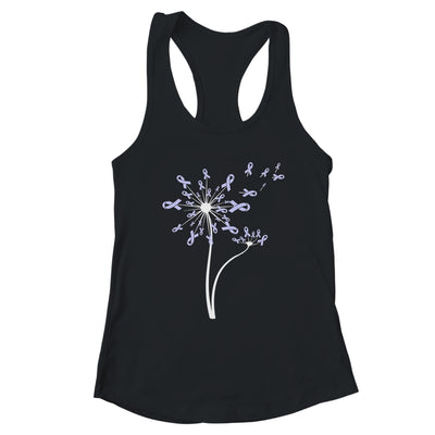 Stomach Cancer Awareness Dandelion Periwinkle Ribbon T-Shirt & Tank Top | Teecentury.com