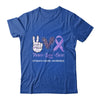 Stomach Cancer Awareness Peace Love Cure Leopard T-Shirt & Hoodie | Teecentury.com
