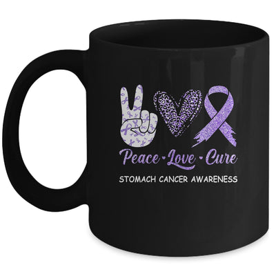 Stomach Cancer Awareness Peace Love Cure Leopard Mug Coffee Mug | Teecentury.com
