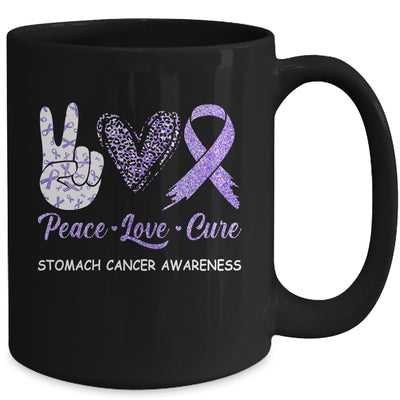 Stomach Cancer Awareness Peace Love Cure Leopard Mug Coffee Mug | Teecentury.com