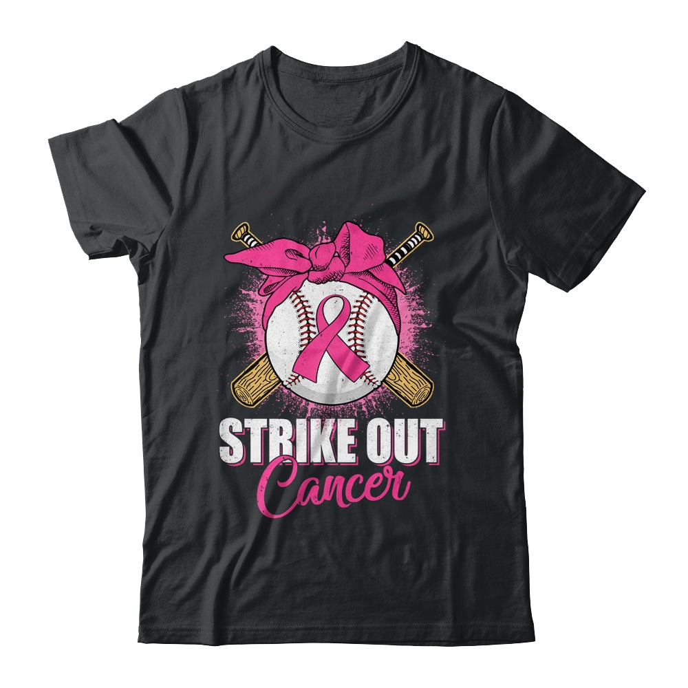 Strike Out Breast Cancer Awareness Baseball Pink Ribbon Shirt & Hoodie | teecentury