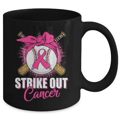 Strike Out Breast Cancer Awareness Baseball Pink Ribbon Mug | teecentury