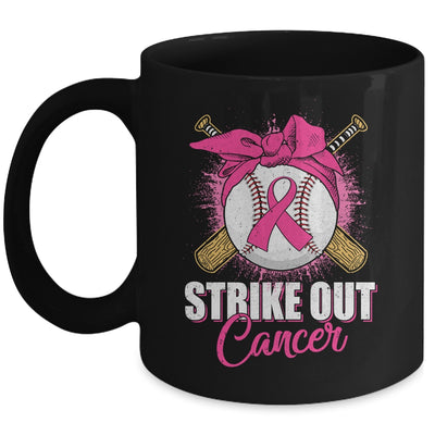 Strike Out Breast Cancer Awareness Baseball Pink Ribbon Mug | teecentury