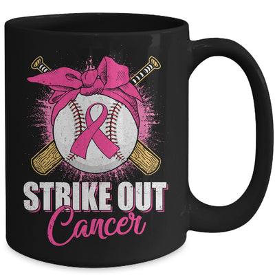 Strike Out Breast Cancer Awareness Baseball Pink Ribbon Mug | teecentury