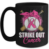 Strike Out Breast Cancer Awareness Baseball Pink Ribbon Mug | teecentury