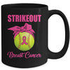 Strike Out Breast Cancer Awareness Softball Fighters Mug Coffee Mug | Teecentury.com