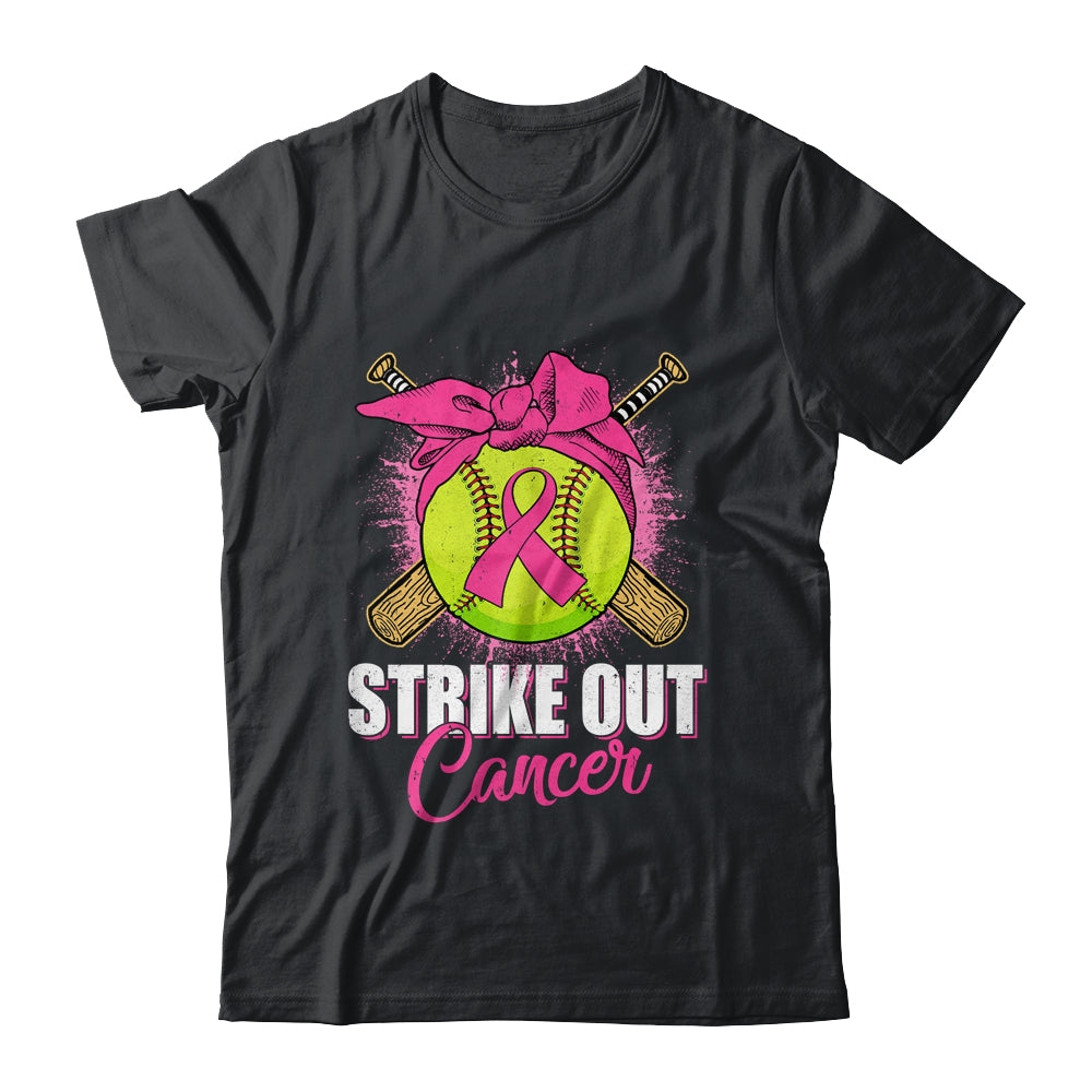 Strike Out Breast Cancer Awareness Softball Pink Ribbon Shirt & Hoodie | teecentury