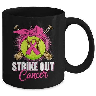 Strike Out Breast Cancer Awareness Softball Pink Ribbon Mug | teecentury