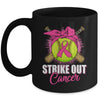 Strike Out Breast Cancer Awareness Softball Pink Ribbon Mug | teecentury