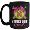 Strike Out Breast Cancer Awareness Softball Pink Ribbon Mug | teecentury