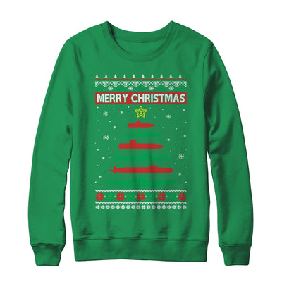 Submarine Military Tree Funny Christmas Ugly Xmas T-Shirt & Sweatshirt | Teecentury.com