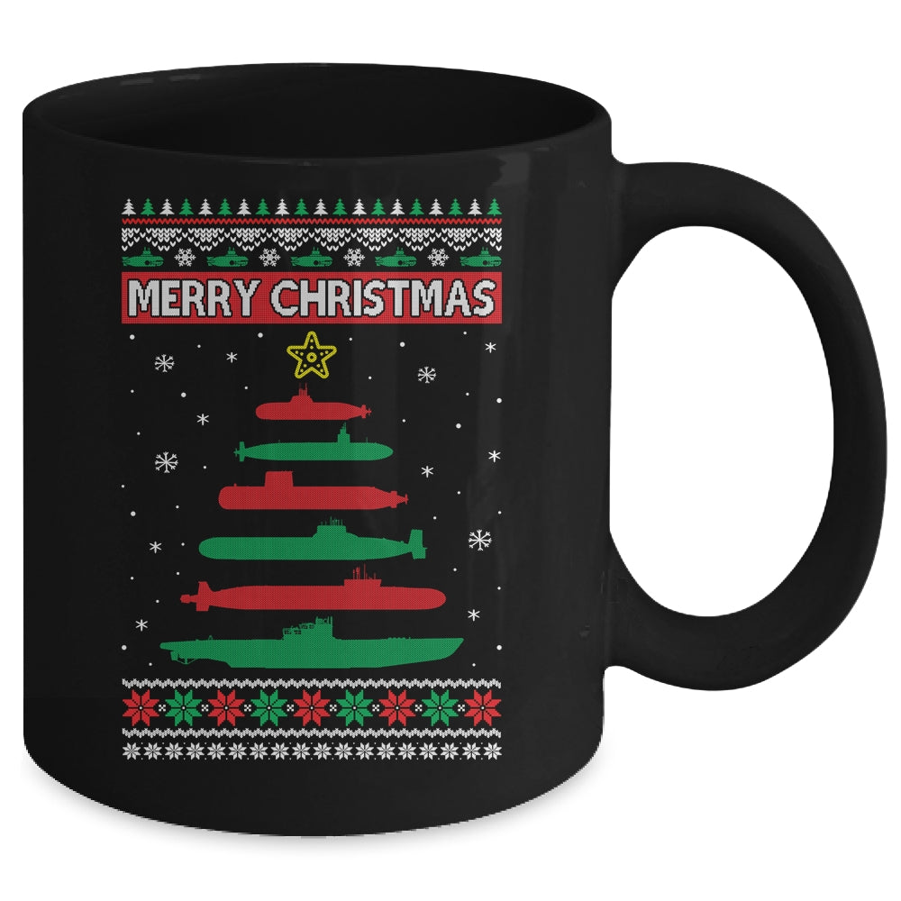 Submarine Military Tree Funny Christmas Ugly Xmas Mug Coffee Mug | Teecentury.com