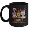 Sugar Skull Hallothanksmas Halloween Thanksgiving Christmas Mug | teecentury