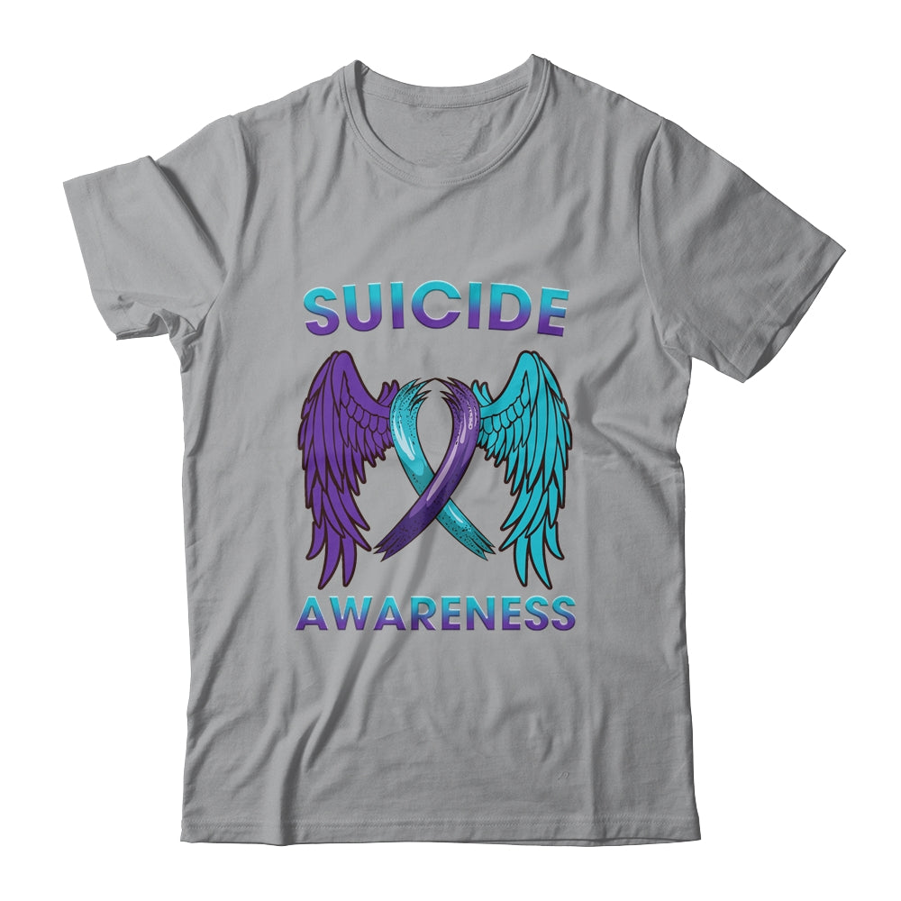 Suicide Awareness Wings And Ribbon Suicide Prevention T-Shirt & Hoodie | Teecentury.com