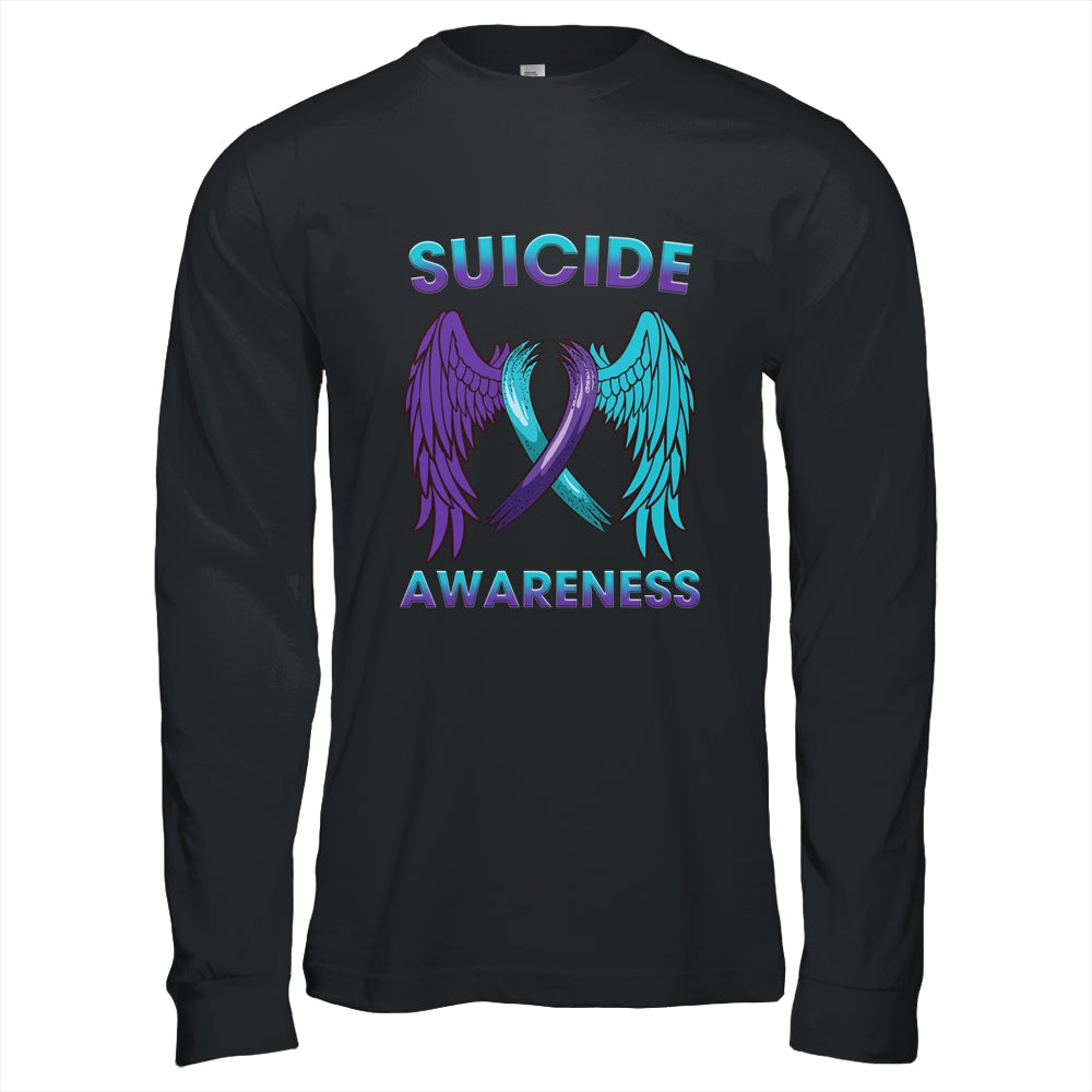 Suicide Awareness Wings And Ribbon Suicide Prevention T-Shirt & Hoodie | Teecentury.com