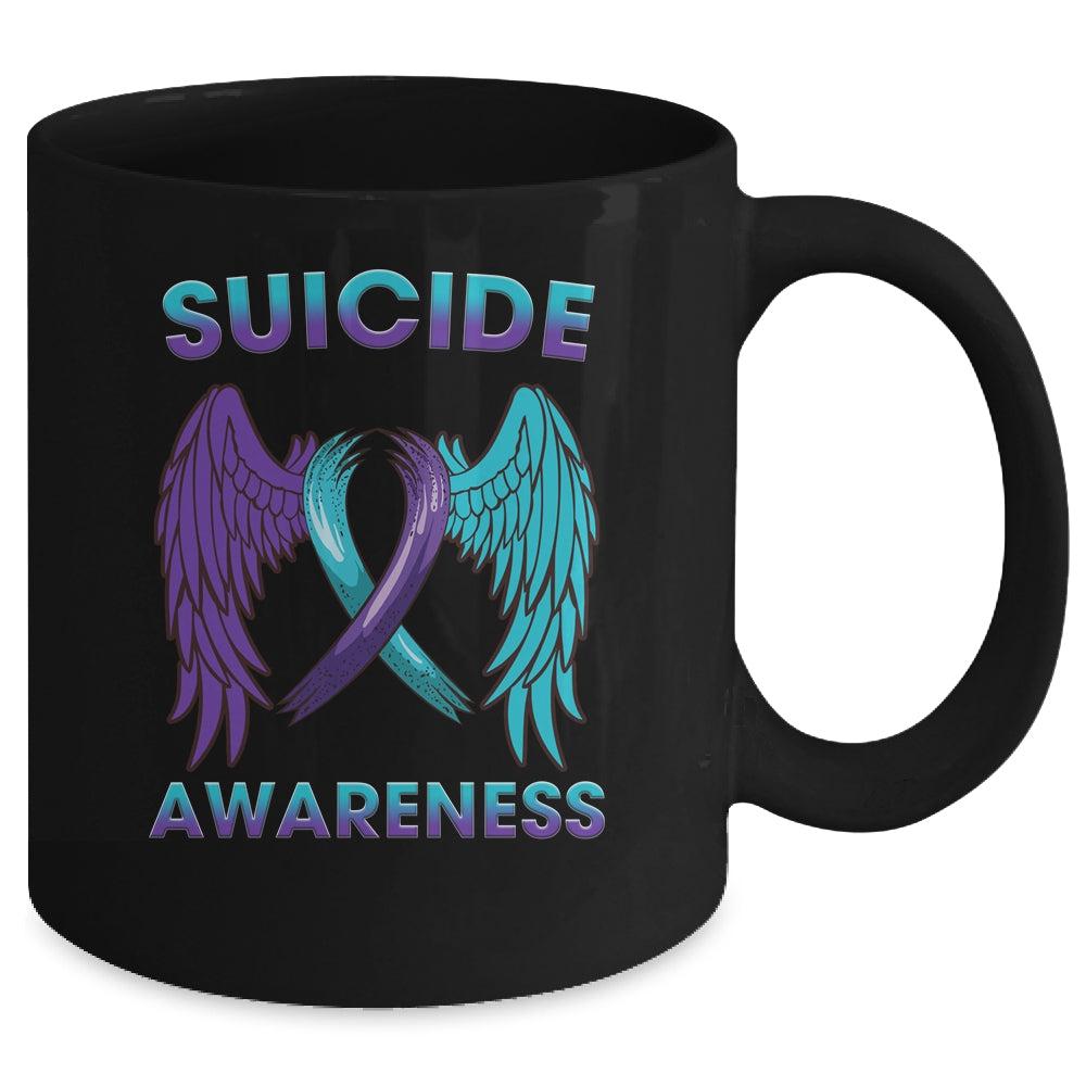 Suicide Awareness Wings And Ribbon Suicide Prevention Mug Coffee Mug | Teecentury.com