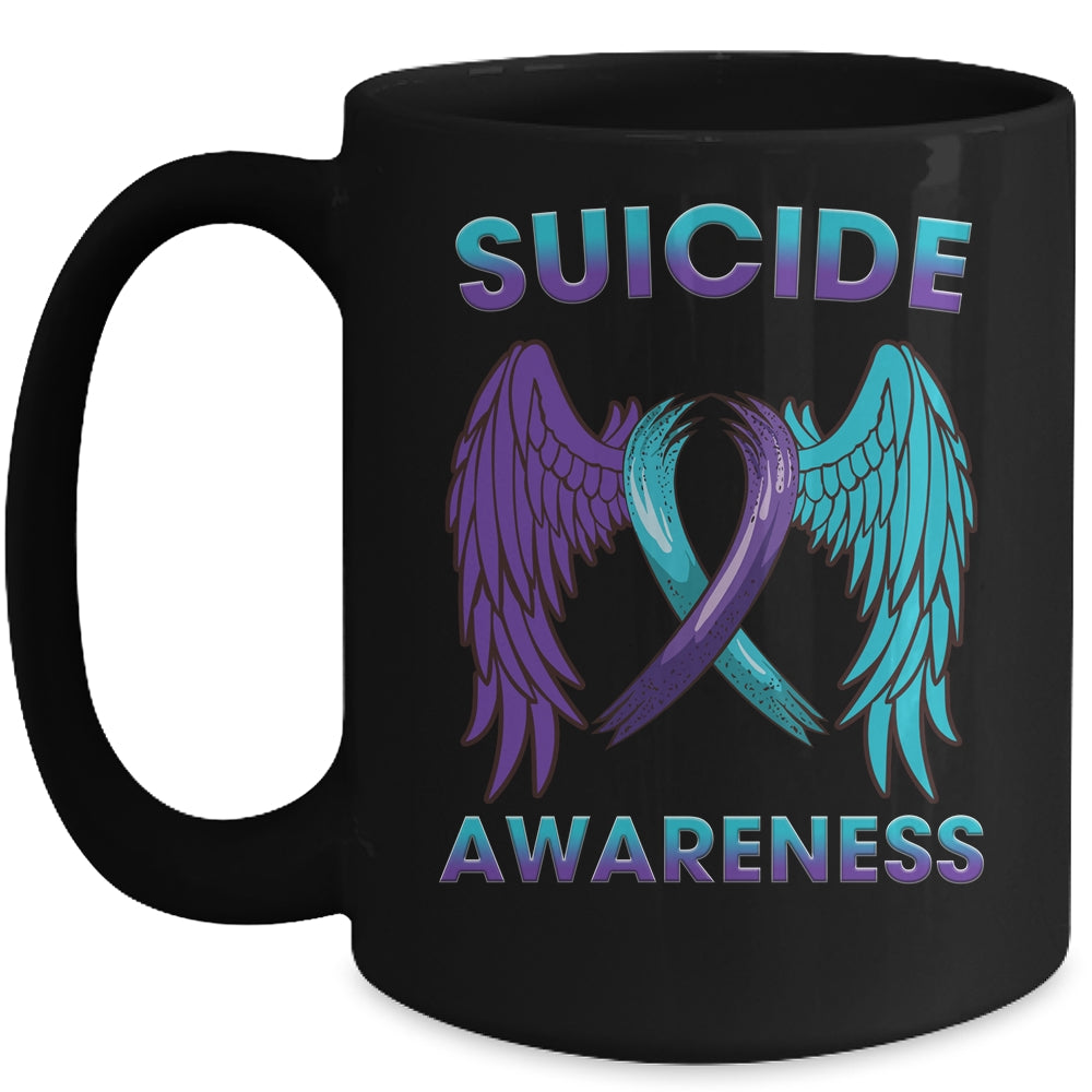 Suicide Awareness Wings And Ribbon Suicide Prevention Mug Coffee Mug | Teecentury.com