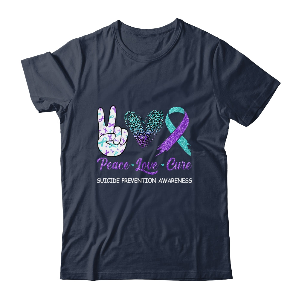 Suicide Prevention Awareness Peace Love Cure Leopard T-Shirt & Hoodie | Teecentury.com