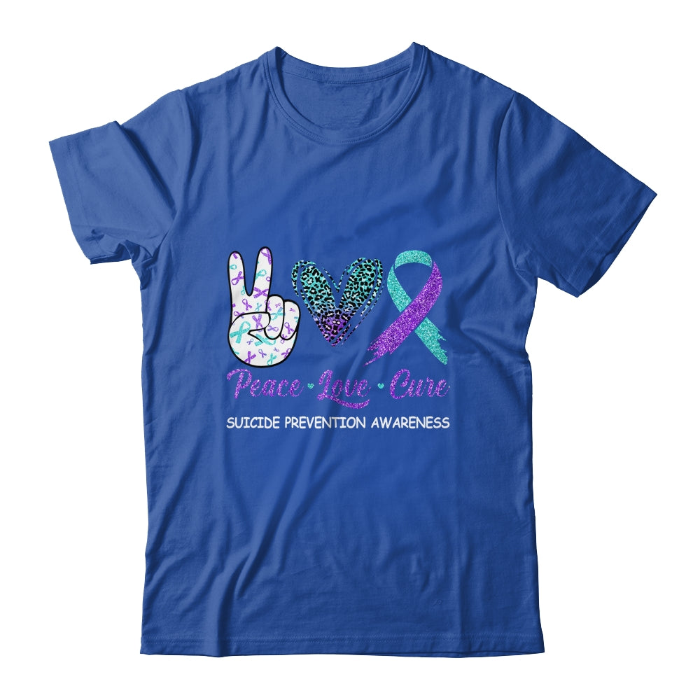 Suicide Prevention Awareness Peace Love Cure Leopard T-Shirt & Hoodie | Teecentury.com