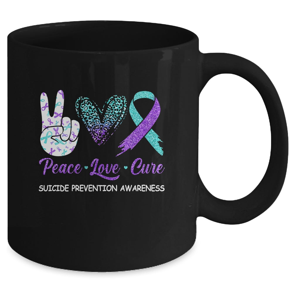 Suicide Prevention Awareness Peace Love Cure Leopard Mug Coffee Mug | Teecentury.com