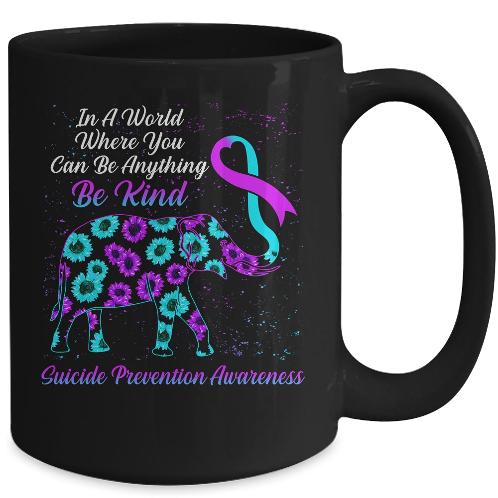 Suicide Prevention Awareness Sunflower Elephant Be Kind Mug Coffee Mug | Teecentury.com