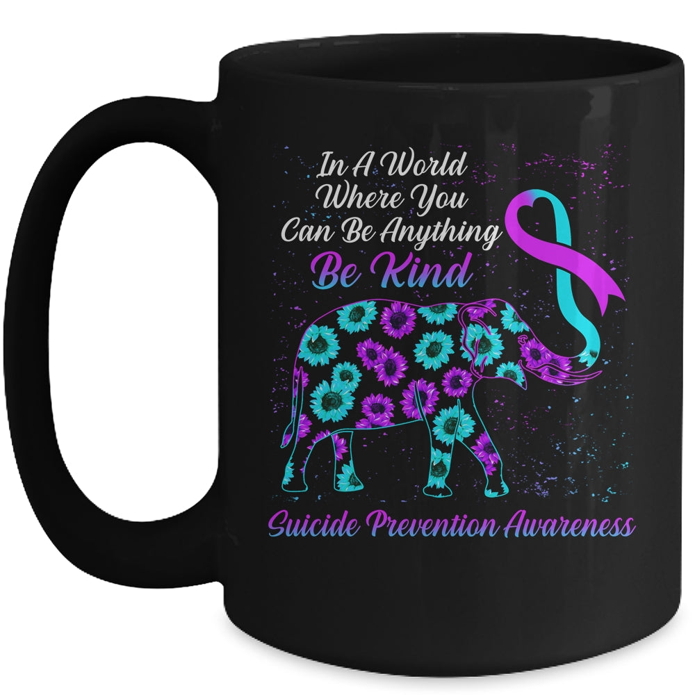 Suicide Prevention Awareness Sunflower Elephant Be Kind Mug Coffee Mug | Teecentury.com