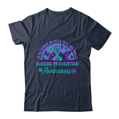 Suicide Prevention In September We Wear Teal And Purple Groovy Shirt & Hoodie | teecentury