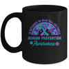 Suicide Prevention In September We Wear Teal And Purple Groovy Mug | teecentury