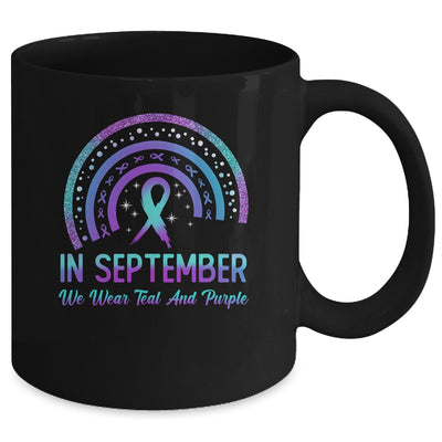 Suicide Prevention In September We Wear Teal And Purple Rainbow Mug | teecentury