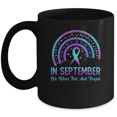 Suicide Prevention In September We Wear Teal And Purple Rainbow Mug | teecentury