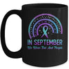 Suicide Prevention In September We Wear Teal And Purple Rainbow Mug | teecentury