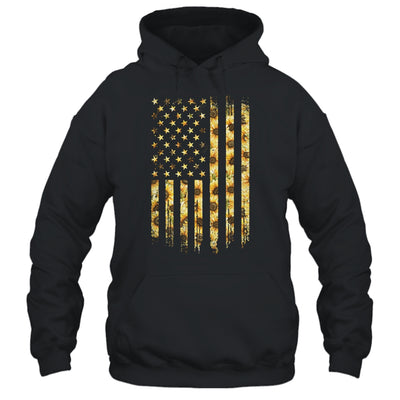 Sunflower American Flag Funny Graphic Summer Vacation T-Shirt & Tank Top | Teecentury.com
