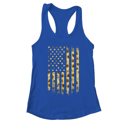 Sunflower American Flag Funny Graphic Summer Vacation T-Shirt & Tank Top | Teecentury.com