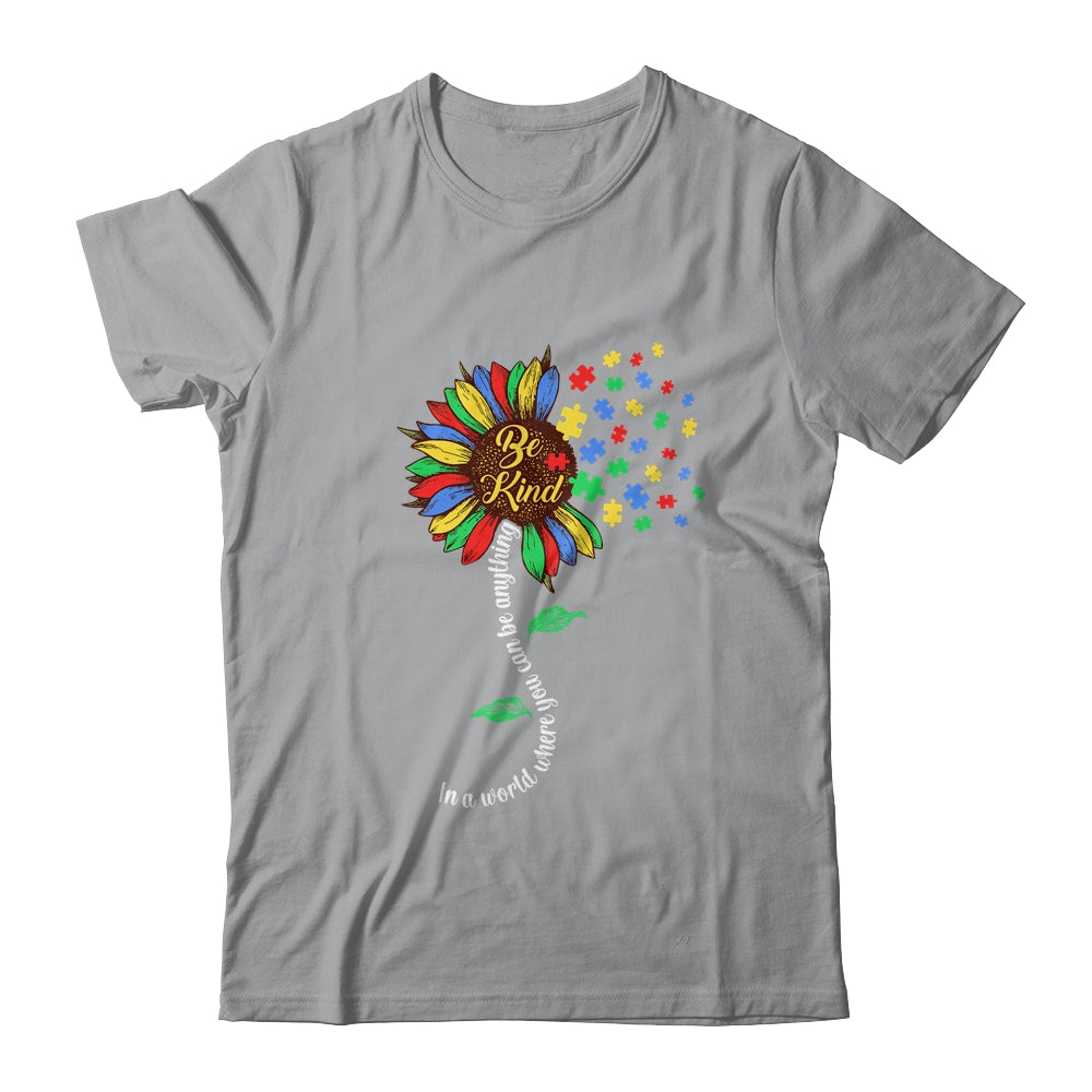 Sunflower Autism Awareness Be Kind Puzzle Mom Support Kids Shirt & Tank Top | teecentury