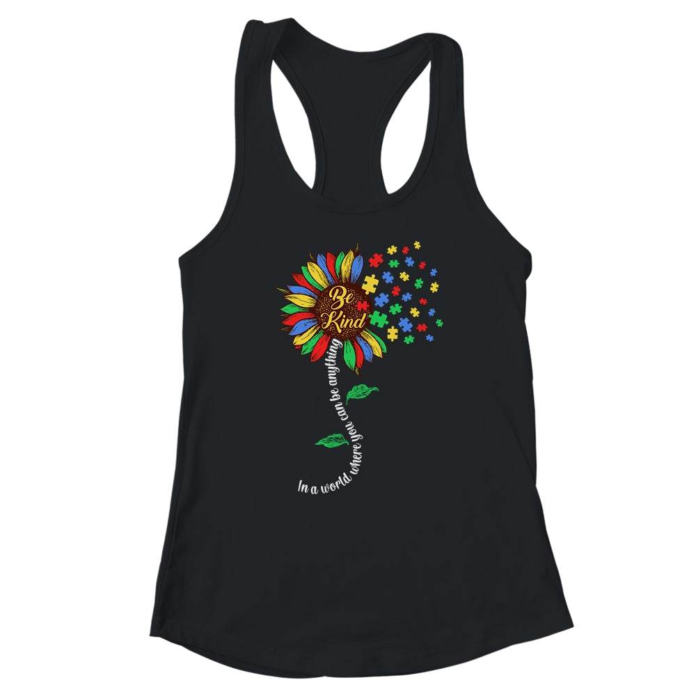 Sunflower Autism Awareness Be Kind Puzzle Mom Support Kids Shirt & Tank Top | teecentury