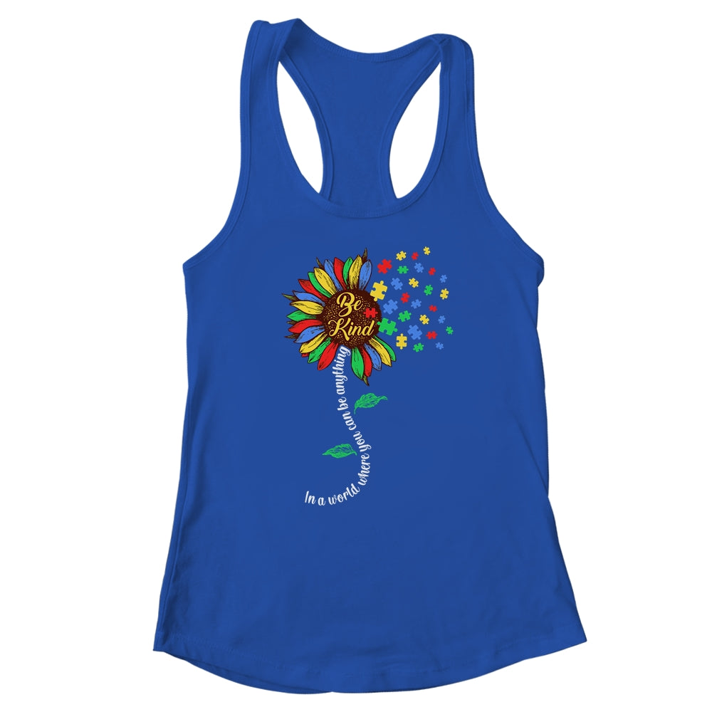Sunflower Autism Awareness Be Kind Puzzle Mom Support Kids Shirt & Tank Top | teecentury