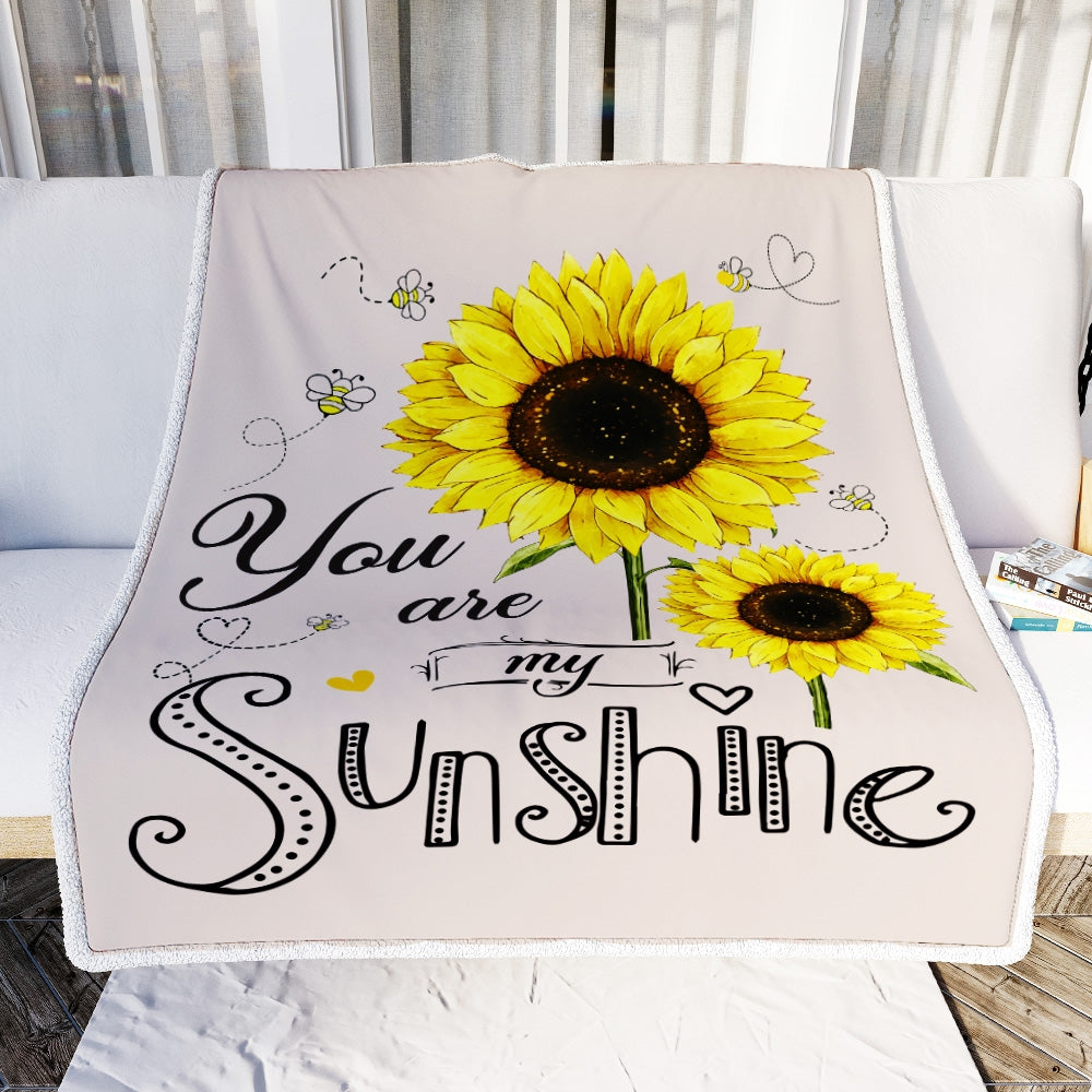 Sunflower Blanket You Are My Sunshine For Daughter Niece Granddaughter Birthday Christmas Gift Bed Quilt Fleece Throw Blanket Blanket | Teecentury.com