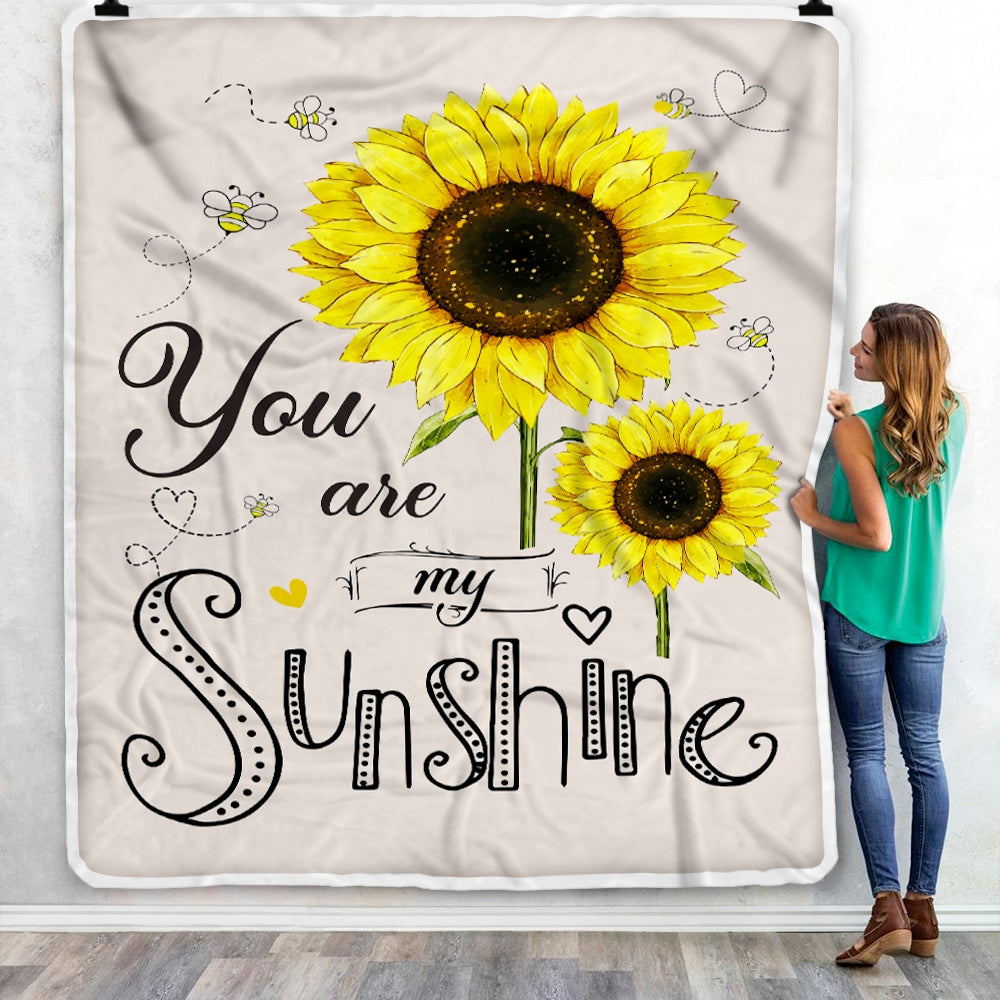 Sunflower Blanket You Are My Sunshine For Daughter Niece Granddaughter Birthday Christmas Gift Bed Quilt Fleece Throw Blanket Blanket | Teecentury.com