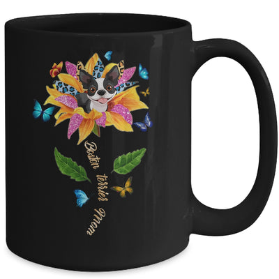 Sunflower Boston Terrier Mom Dog Lover Mothers Day Mug Coffee Mug | Teecentury.com