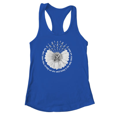 Sunflower Brain Cancer Awareness Grey Ribbon In May Shirt & Tank Top | teecentury