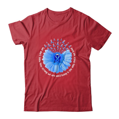 Sunflower Colon Cancer Awareness Blue Ribbon In March Shirt & Tank Top | teecentury