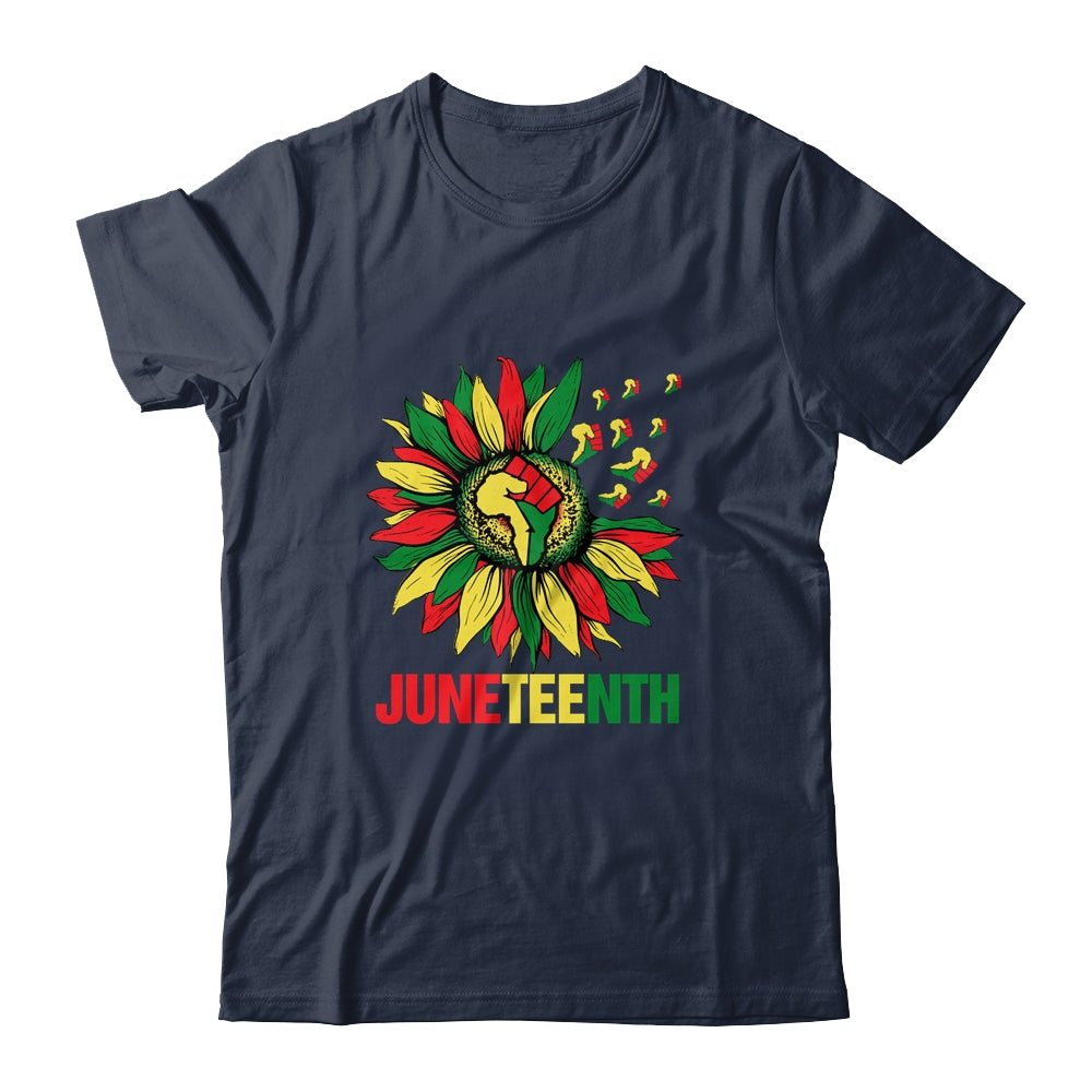 Sunflower Fist Juneteenth Black History African American T-Shirt & Tank Top | Teecentury.com