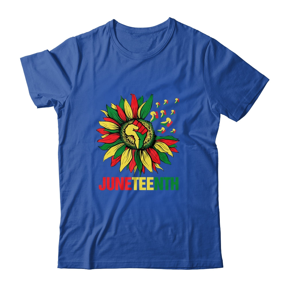 Sunflower Fist Juneteenth Black History African American T-Shirt & Tank Top | Teecentury.com