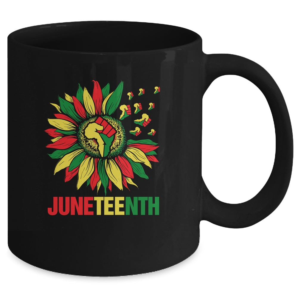 Sunflower Fist Juneteenth Black History African American Mug Coffee Mug | Teecentury.com