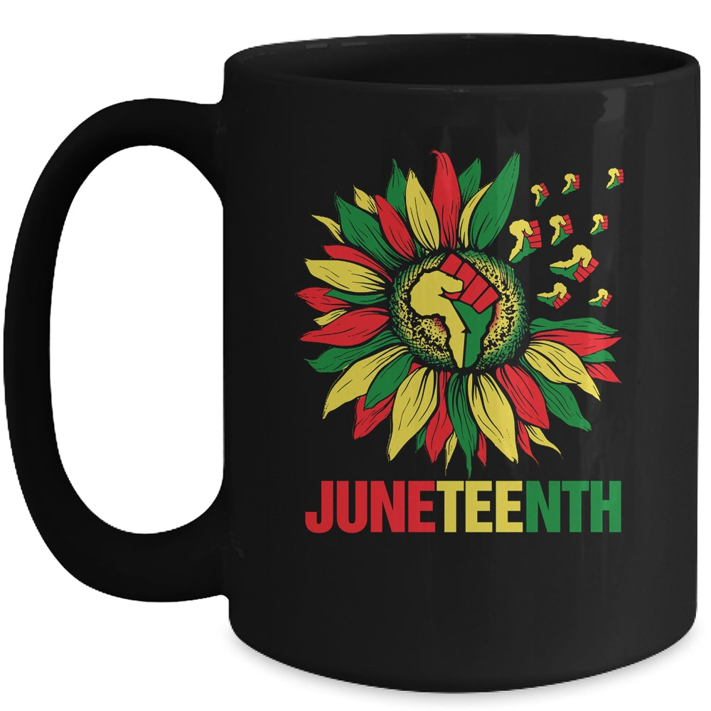 Sunflower Fist Juneteenth Black History African American Mug Coffee Mug | Teecentury.com